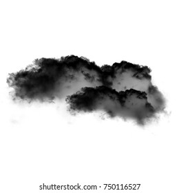 Black Cloud Smoke Isolated Over White Stock Illustration 755526856 ...