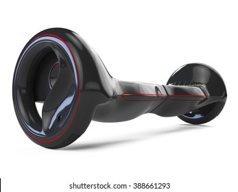 Black Color Hoverboard Isolated On White