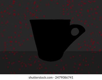 Black colored creative tea cup artwork design concept with filter work effect and gradient effect background illustration 