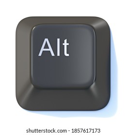 Black Computer Keyboard ALT Key 3D