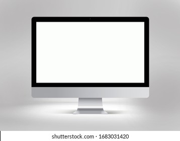 Black Computer Model With White Screen, Mac, Black Laptop With Silver Base, White Desktop.