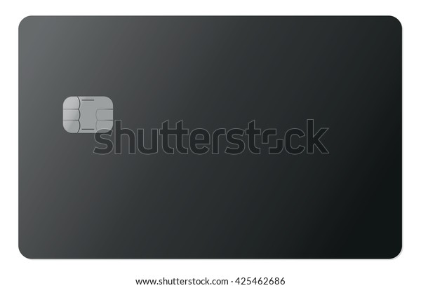 Black Credit Card On White Background Stock Illustration 425462686
