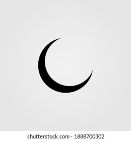 Black Crescent Moon Icon Isolated On White Background.