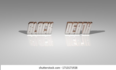 Black Death 3D Metallic Text Illustrated With Light Perspective And Shades, A Picture Ideal For Rich Graphical Context. 3D Illustration