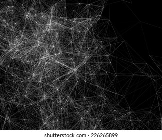 Black Digital Background With Cybernetic Particles