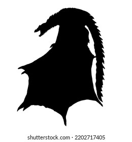 Black Dragon Silhouette Flying Roar