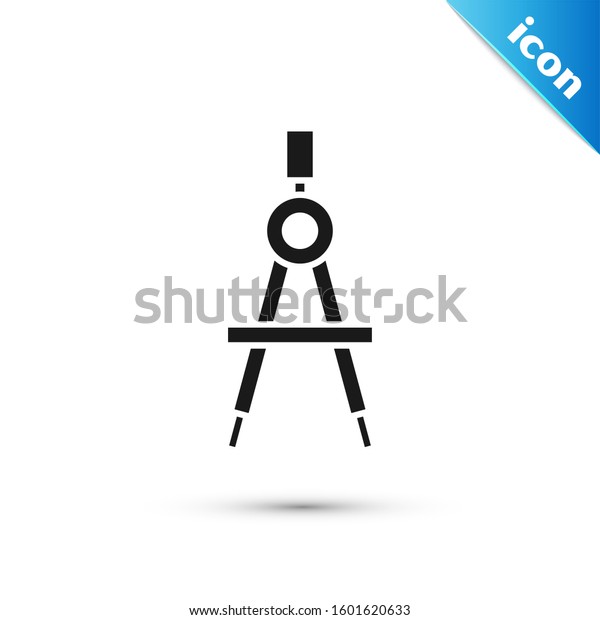 Black Drawing compass icon isolated on white background.\
Compasses sign. Drawing and educational tools. Geometric\
instrument.  