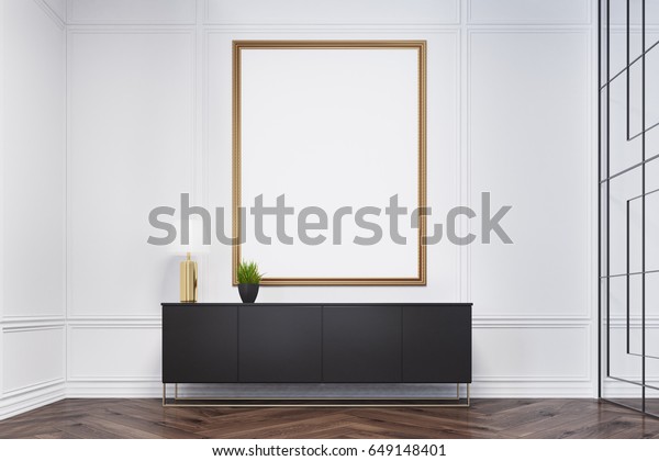 Black Dresser Lamp Standing On Vertical Stock Illustration 649148401