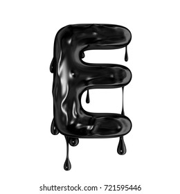 Black Dripping Slime Halloween Capital Letter Stock Illustration