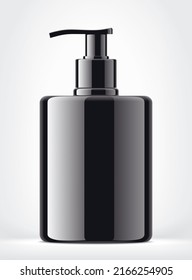 Black Dropper Bottle On Background. 3d Rendering