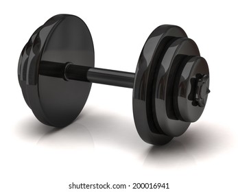 Black Dumbbell Isolated On White Background Stock Illustration ...