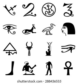 Black Egypt Symbols On White Background Stock Illustration 288436553 ...