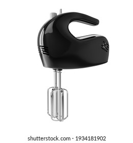 Black Electric Hand Mixer Isolated On A White Background. 3D Illustration