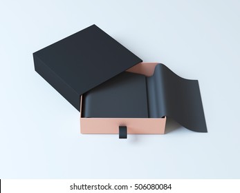 Black Elegant Gift Packaging Box 3d Rendering