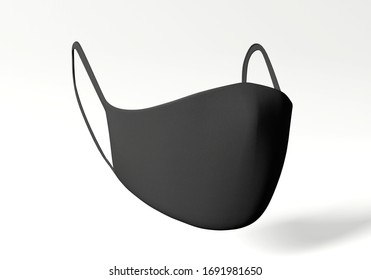 Black Face Mask Mockup Virus 3d Rendering