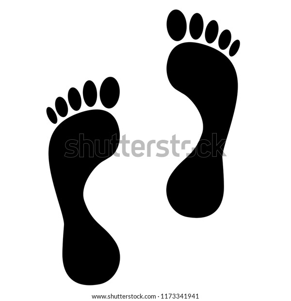 Black Feet Footprints Illustration Stock Illustration 1173341941