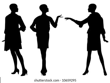 Black Female Silhouettes Standing Stock Illustration 10659295 ...