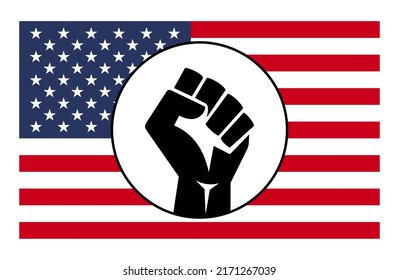 Black Fist On American Flag On Stock Illustration 2171267039 | Shutterstock