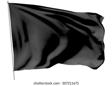 Black Flag On Flagpole Flying Wind Stock Illustration 307211675 ...