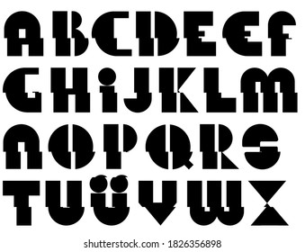 Black Font Offset Alphabet Horizontally Stock Illustration 1826356898 ...