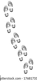 Black Footprints Boots On White Background Stock Illustration ...