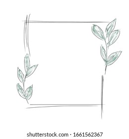 Black Frame Green Leaves Stock Illustration 1661562367 | Shutterstock