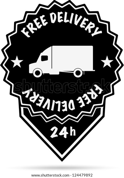 Black Free
Delivery Label isolated on
white.