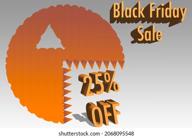 Black Friday 25% OFF, 25% Off Black Friday Sale Promotion, Pumpkin Color And Black And White Gradient Background In The Background