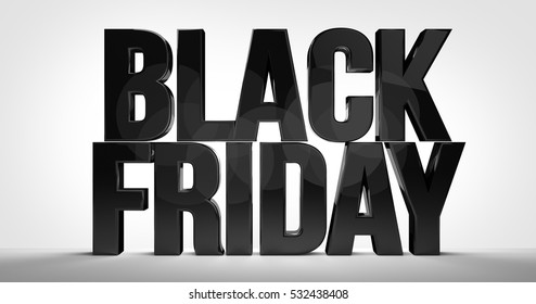 Black Friday Bold Font 3d Render Stock Illustration 532438408 ...