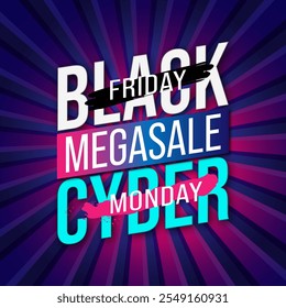 Black Friday Cyber Monday Online shopping Sale illustration vector banner - Powered by Shutterstock