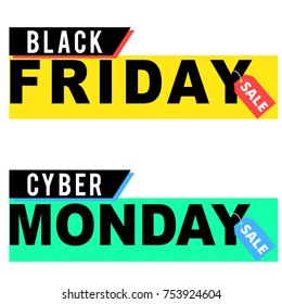 Black Friday And Cyber Monday Sale Banners