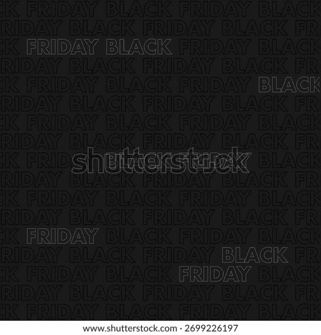 Black Friday dark seamless pattern design with minimal typography texture for modern sales background