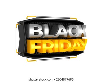 Black Friday Logo 3d For Composition. 3d Render