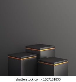 Black Friday Podium, Product Display Mock Up On Studio Lighting Background. 3D Rendering Illustration.