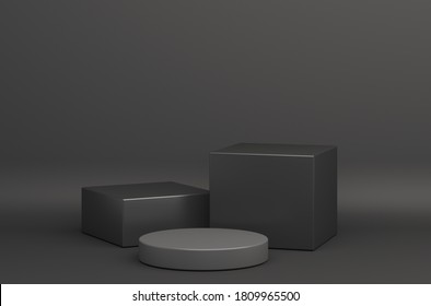 Black Friday Podium, Product Display Mock Up On Studio Lighting Background. 3D Rendering Illustration.