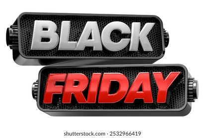 Black Friday Promotion Label Red And Black In 3d render isolated white background. 3d illustration - Powered by Shutterstock