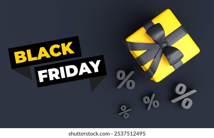 Black Friday Sale Banner, Speech Bubble Exclusive Limited Time Offer Web Banner, Shop Now Button. Black Friday Sale Design. Text with shopping cart and gift box on black background. November. - Powered by Shutterstock