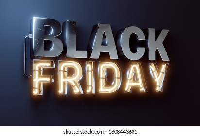 Black Friday Sale Isolated. 3D Rendering Logo.