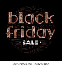 Black friday sale realistic  typography with dripping chocolate and caramel pattern letters celebration food and beverages banner - Powered by Shutterstock