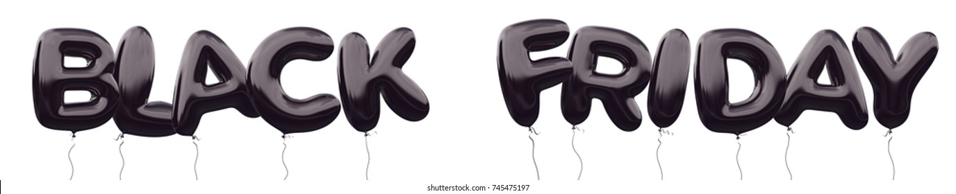 Black friday sale, shopping promotion. Illustration design made of 3d black balloon wording Black Friday with clipping ready to use. Unique selling promotion campaign for your ad, poster, banner, sale - Powered by Shutterstock