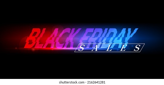 Black Friday Sales Banner Text, Neon Bisexual Lighting