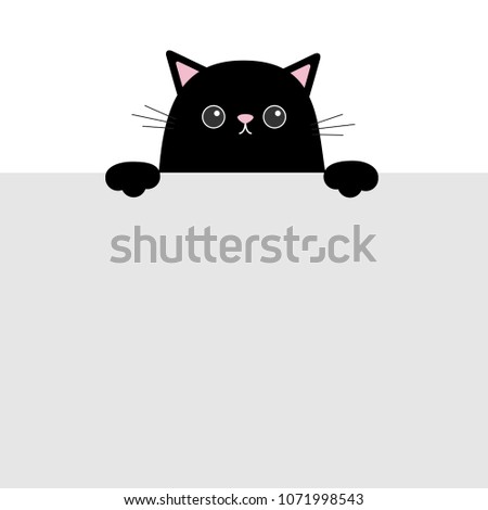 black funny cat head face hanging stock illustration 1071998543