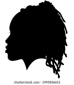 Black Girl African American Female, African Woman Profile Picture. Black Woman From The Side With Afroharren. African American Afro Hair Tied Dreadlocks Hairstyle. Dread Styles, Dreadlock Styles.