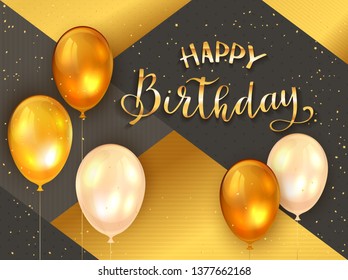 Happy Birthday Celebration Typography Design Greeting Stock Vector ...