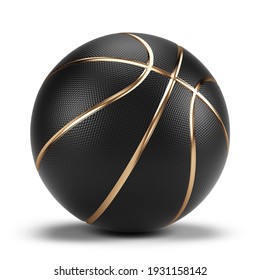 Black and gold Basketball ball isolated on white - 3d rendering