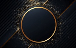 Black And Gold Elegant Circle Logo Background Circular Visions