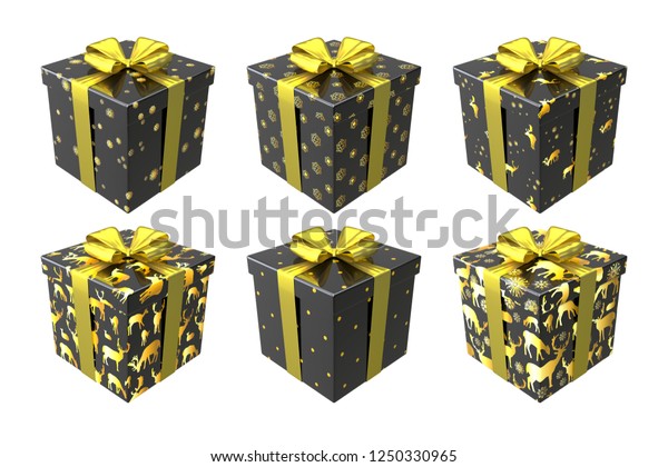 black and gold gift bows