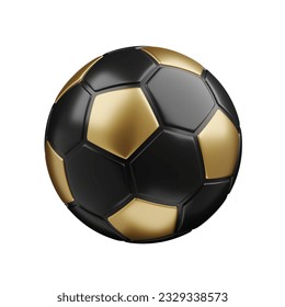 black gold soccer football ball element isolated on white background. black gold soccer football ball element isolated. black gold soccer football ball element isolated 3d illustration render - Powered by Shutterstock