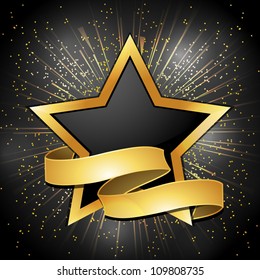 Black Gold Star Background Banner Stock Illustration 109808735 ...