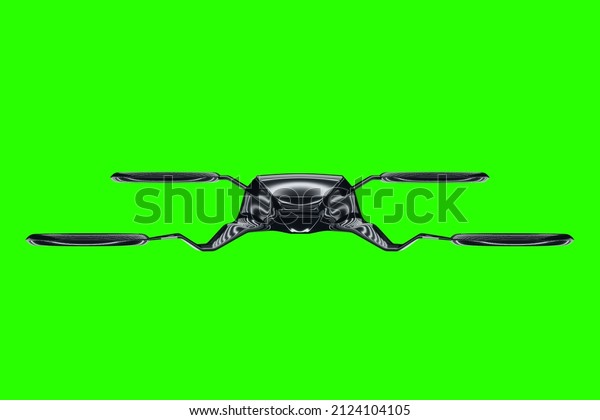 Black and gold style flying car isolated on green\
background. Future, premium cars, luxury style, VIP, auto industry.\
3D illustration, 3D\
render